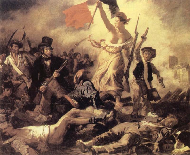 Eugene Delacroix Liberty Leading The people Norge oil painting art